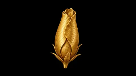 A golden bud blooming open